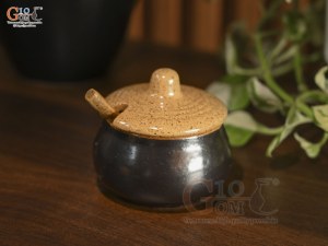 Hũ gia vị men màu ( nắp xanh, đỏ, vàng)