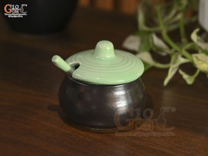 Hũ gia vị men màu ( nắp xanh, đỏ, vàng)
