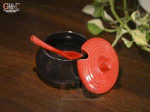 Hũ gia vị men màu ( nắp xanh, đỏ, vàng)