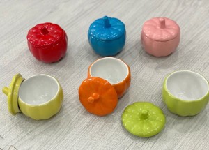 Hũ gốm Bí Ngô nhiều màu, 150ml