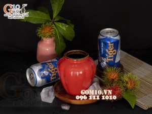 Hũ gốm mem màu dáng trái khế, dung tích 480ml 