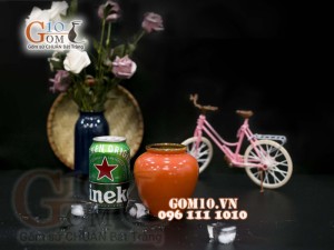 Hũ gốm men màu, 450ml