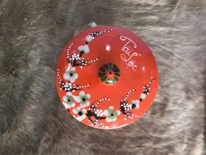 Hũa dưa tài lộc men màu đường kinh 19cm cao 22cm