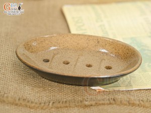Khay đựng xà bông men gốm vàng