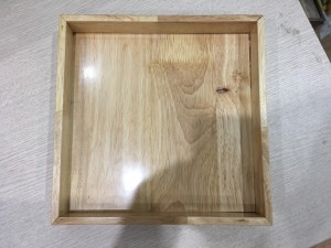 Khay gỗ hình vuông thành cao, 24cm