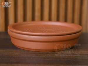 Khay gốm đỏ đường kính 22cm
