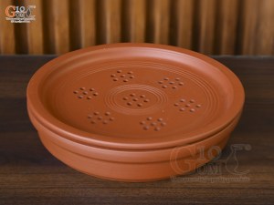 Khay gốm đỏ đường kính 22cm