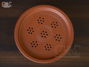 Khay gốm đỏ đường kính 22cm