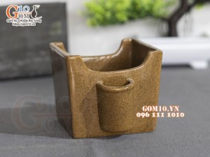 Khay gốm đựng giấy và tăm, cạnh 9cm