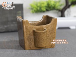Khay gốm đựng giấy và tăm, cạnh 9cm