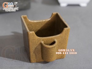 Khay gốm đựng giấy và tăm, cạnh 9cm