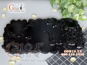 Khay trà Bí đen - Gỗ đinh 60x32cm