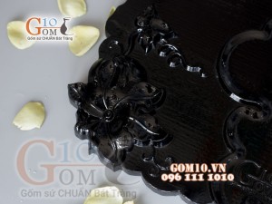 Khay trà Bí đen - Gỗ đinh 60x32cm