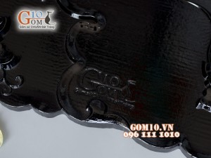 Khay trà Bí đen - Gỗ đinh 60x32cm
