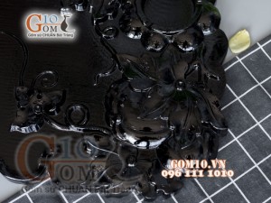 Khay trà Bí đen - Gỗ đinh 60x32cm