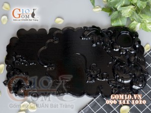 Khay trà Bí đen - Gỗ đinh 60x32cm