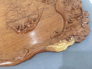 Khay trà gỗ đinh nguyên tấm Nhất long, KT 58x31cm