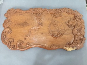 Khay trà gỗ đinh nguyên tấm Nhất long, KT 58x31cm