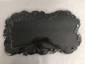 Khay trà gỗ đinh nguyên tấm Sen đen, 58x33cm