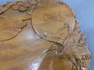 Khay trà gỗ đinh nguyên tấm Tùng Hạc, 56x34cm