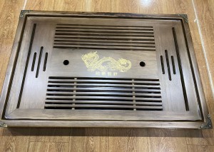 Khay trà nẹp đồng màu nâu (51x34 cm)