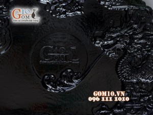 Khay trà Nhất Long đen - gỗ đinh 32x58cm