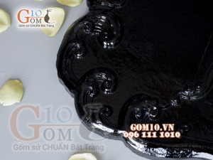 Khay trà Nhất Long đen - gỗ đinh 32x58cm