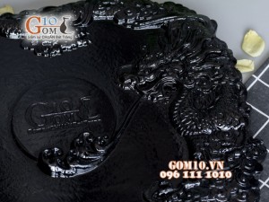 Khay trà Nhất Long đen - gỗ đinh 32x58cm