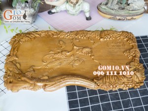 Khay trà nho trúc gỗ đinh 35x61cm