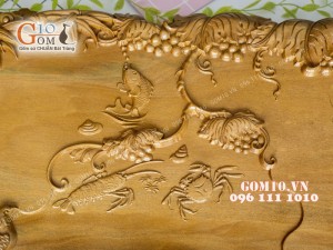 Khay trà nho trúc gỗ đinh 35x61cm