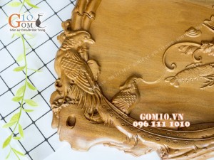 Khay trà nho trúc gỗ đinh 35x61cm