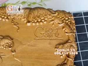 Khay trà nho trúc gỗ đinh 35x61cm