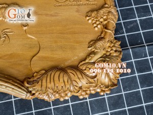 Khay trà nho trúc gỗ đinh 35x61cm