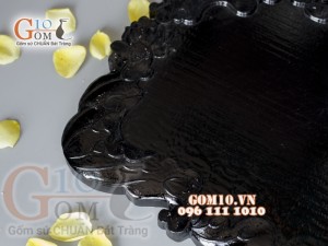 Khay trà Sen đen - Gỗ đinh 33x58cm