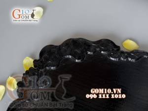 Khay trà Sen đen - Gỗ đinh 33x58cm