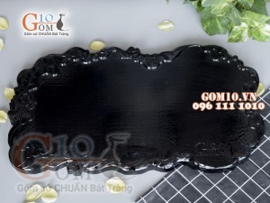 Khay trà Sen đen - Gỗ đinh 33x58cm