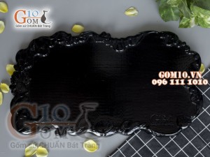 Khay trà Sen đen - Gỗ đinh 33x58cm