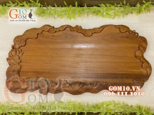 Khay trà Sen Gỗ hương đá, 33x58cm