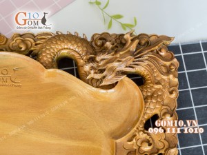 Khay trà song long gỗ đinh 35x61cm