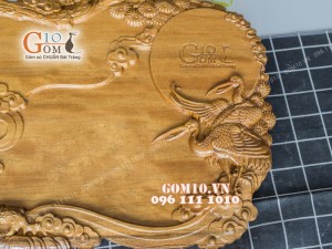 Khay trà Tùng Hạc gỗ đinh 35x57cm