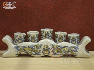 Kỷ ngai 5 men rạn Phúc Lộc Thọ