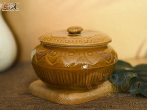 Liễn sứ kiểu xưa men da lươn, đường kính 14cm