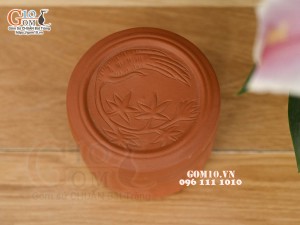 Lọ chè gốm đỏ dáng trụ đường kính 9.5cm