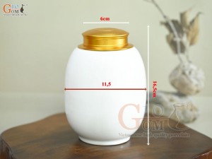 Lọ chè trơn dáng béo nền trắng, 300g