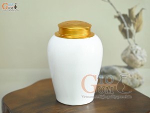 Lọ chè trơn dáng chân thon nền trắng, 270g