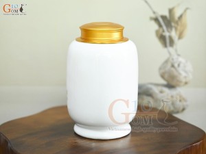 Lọ chè trơn dáng đứng nền trắng, 300g