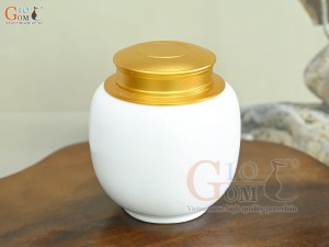 Lọ chè trơn dáng thấp nền trắng, 150g