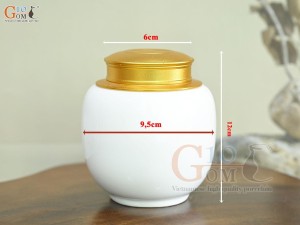 Lọ chè trơn dáng thấp nền trắng, 150g