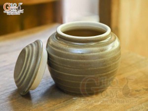 Lọ chè tròn gốm ganh