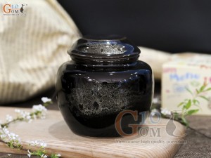 Lọ chè tròn men hỏa biến quẹt 